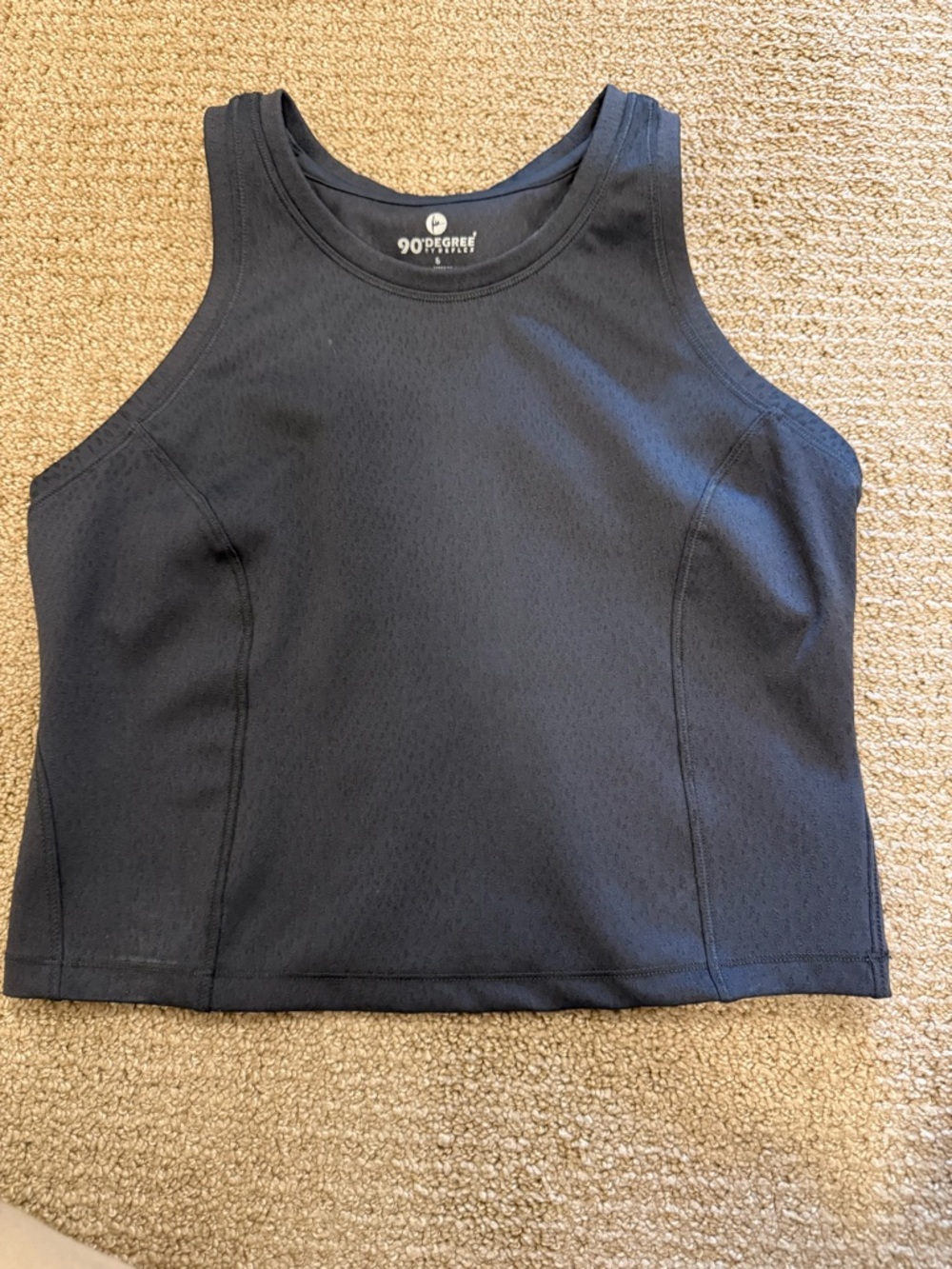 90 Degree By Reflex Black Athletic Crop Tank